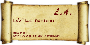 Létai Adrienn névjegykártya