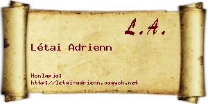 Létai Adrienn névjegykártya